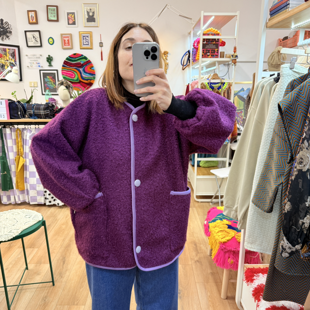 Giacca Ciclamimo Lana Bouclè 