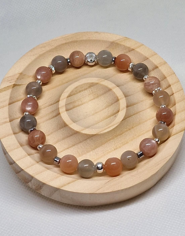 Bracelet Pierre de lune multicolore en 0,8 cm