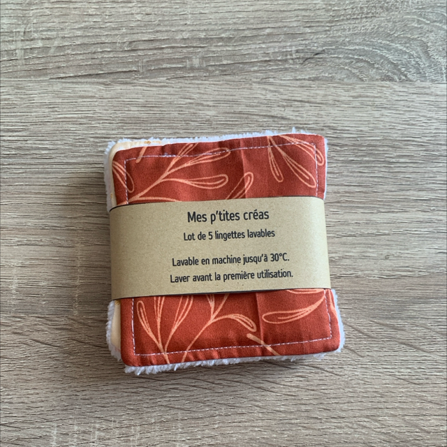 Lot de 5 lingettes lavables