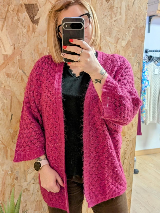 Ref P025 Gilet Annie prune