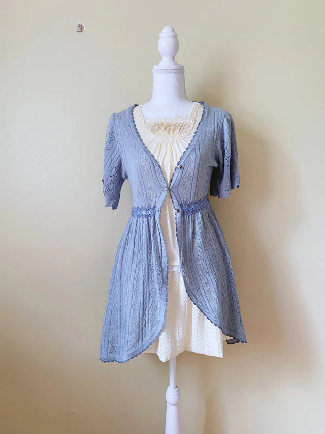 Axes Femme outer top dress misty blue cute casual Japanese outfit
