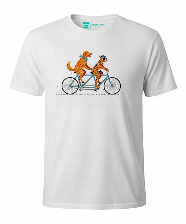 T-shirt Bisura Cani in Tandem Bike 