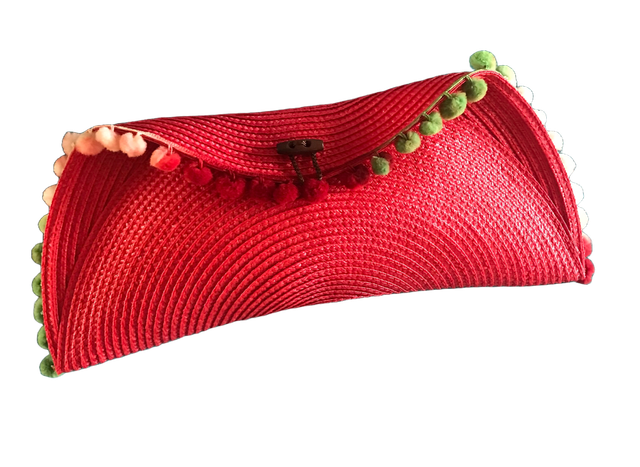 Pochette Tressée “Pompon Soleil”