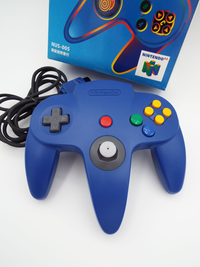 Nintendo 64 N64 Blue Controller In Box Official CIB Japan JPN