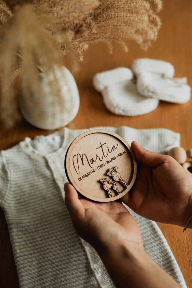 🎨 Carte de Naissance - Girafe