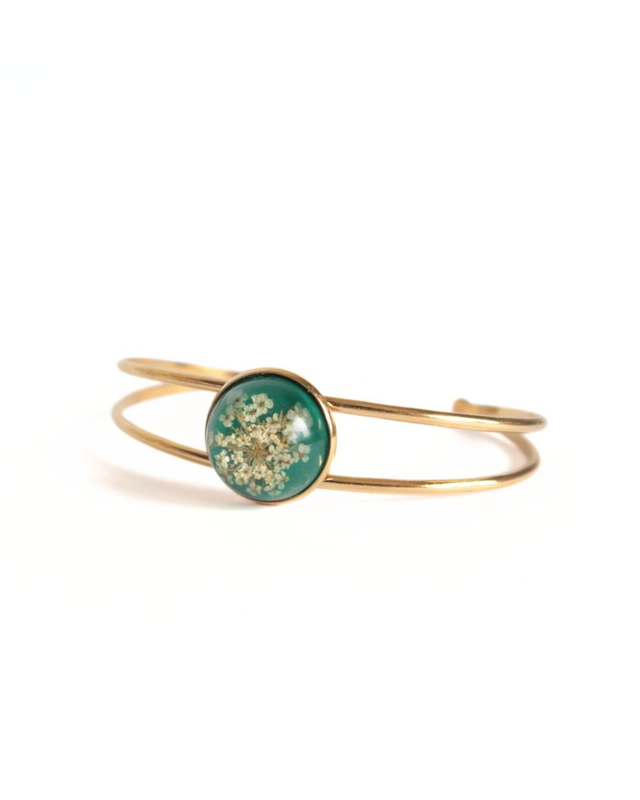 Bracelet fleuri Sublime (vert) | BR15 | Ombelles