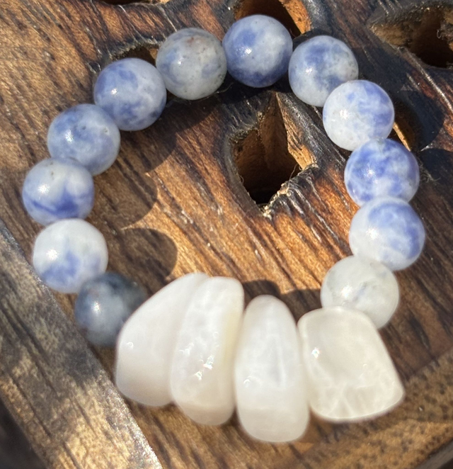 Bague - L/XL - Sodalite et Pierre de Lune