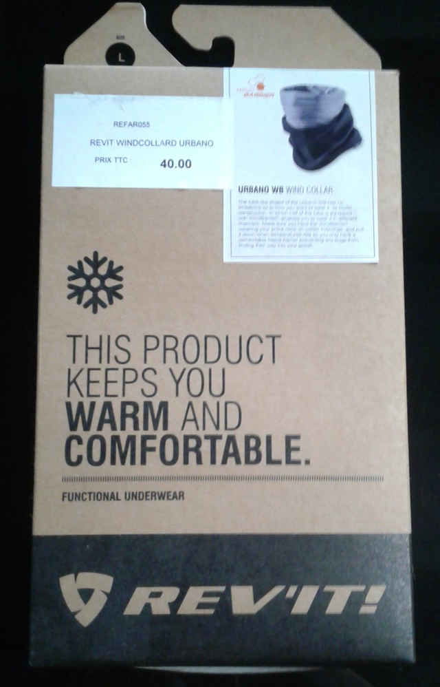 protège cou REV'IT! noir et gris taille L