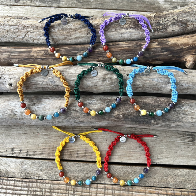 BRACELET 7 CHAKRAS MACRAMÉ TORSADÉ