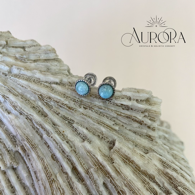 Larimar Ohrstecker 925 Silber 