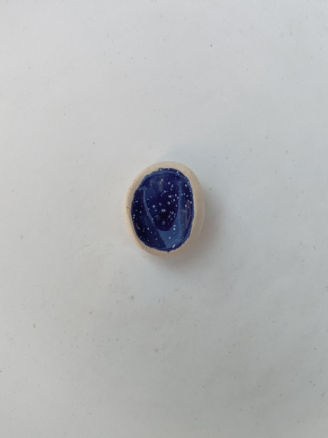 Galet d'Apaisement en Céramique - Bleu Galaxie