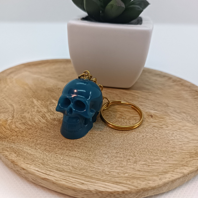 Porte Clé Crâne - Bleu Nuit