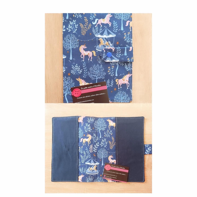 Protège carnet de santé licorne 