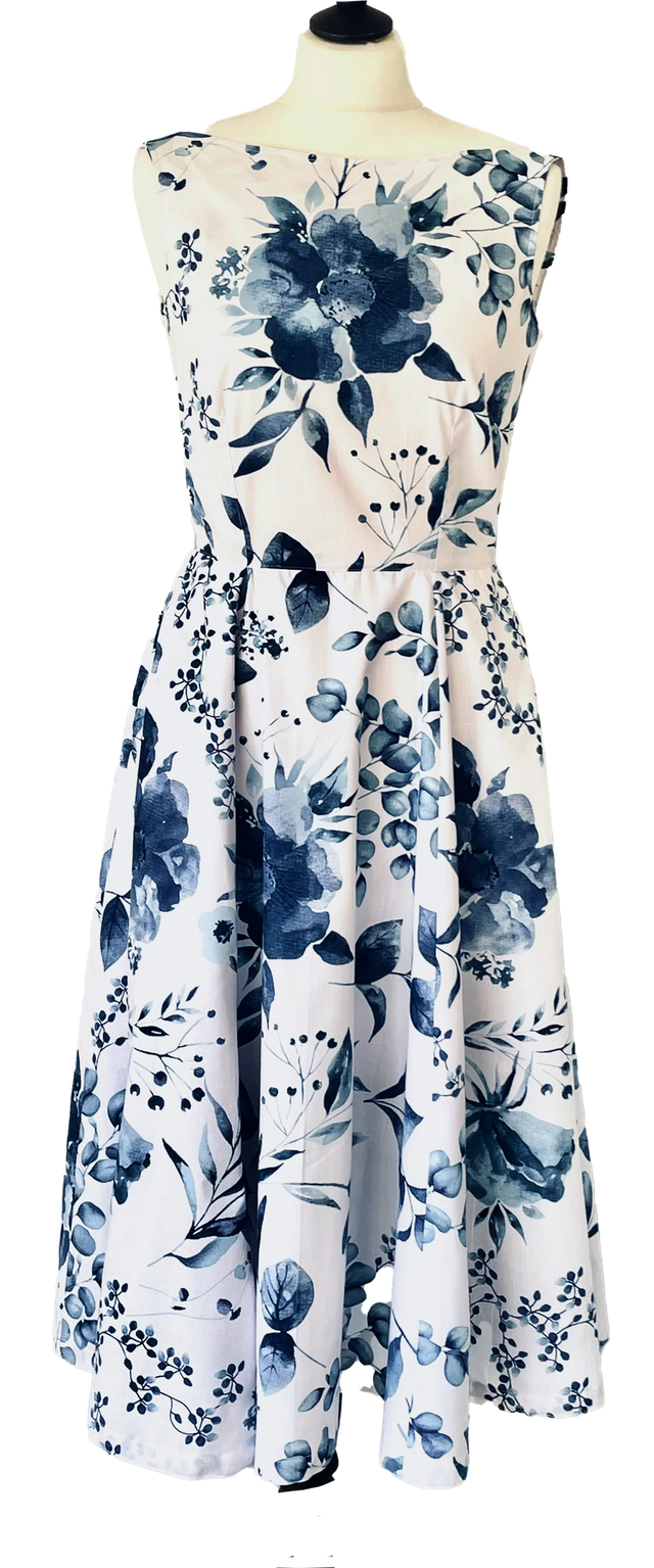 Robe bain de soleil à fleurs bleues - taille 42 (fr)