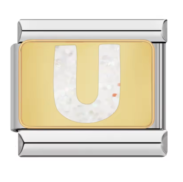 Charm "U" Fondo Dorado
