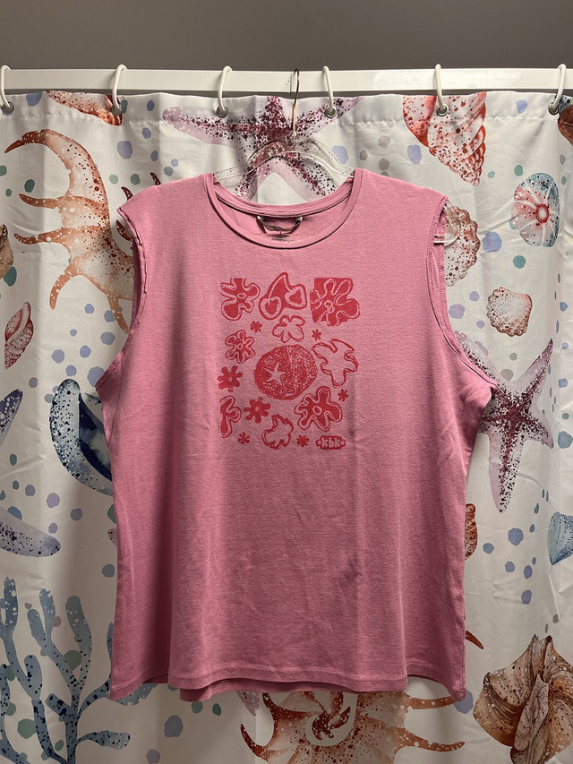 Magenta and Pink Flowery Printed Vest