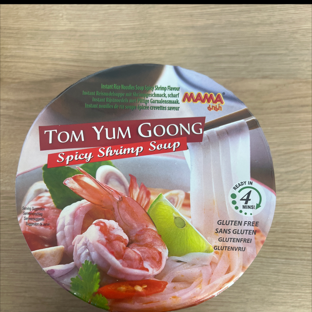 Instant rice noodles Tom yum goong bowl 