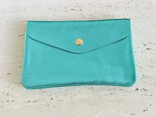 Portemonnee blauw glitter groot