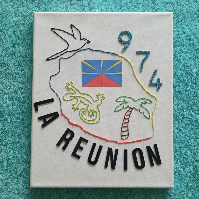 Toile brodée La Réunion 