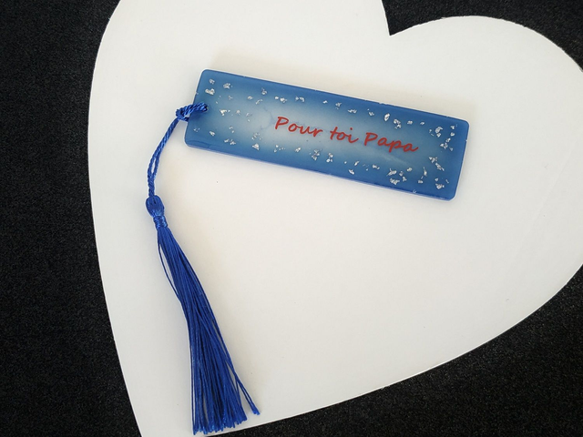 Marque page bleuté texte personnalisable