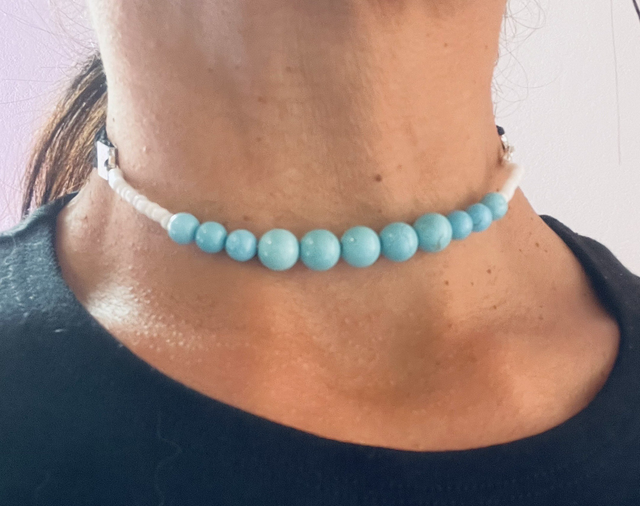 Collier turquoise ras de cou