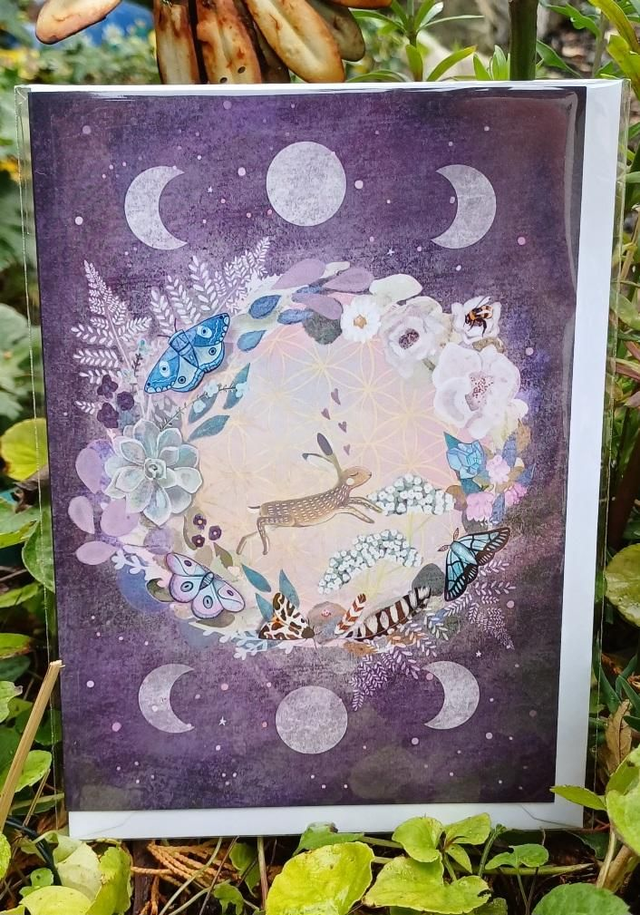 Moon Phase Hare Card