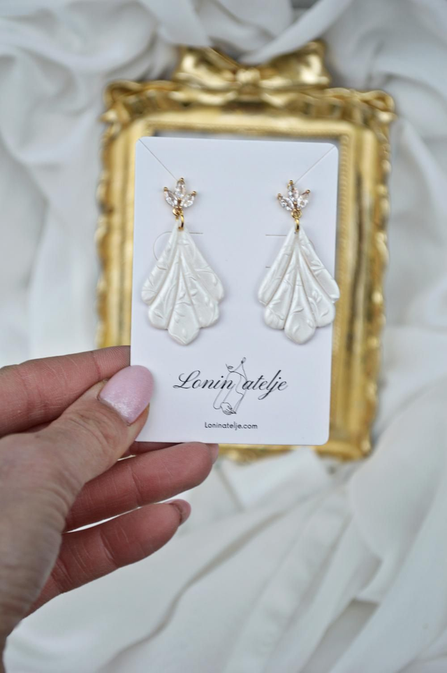 Poročna kolekcija 2026 - Viseči uhani s potiskom 