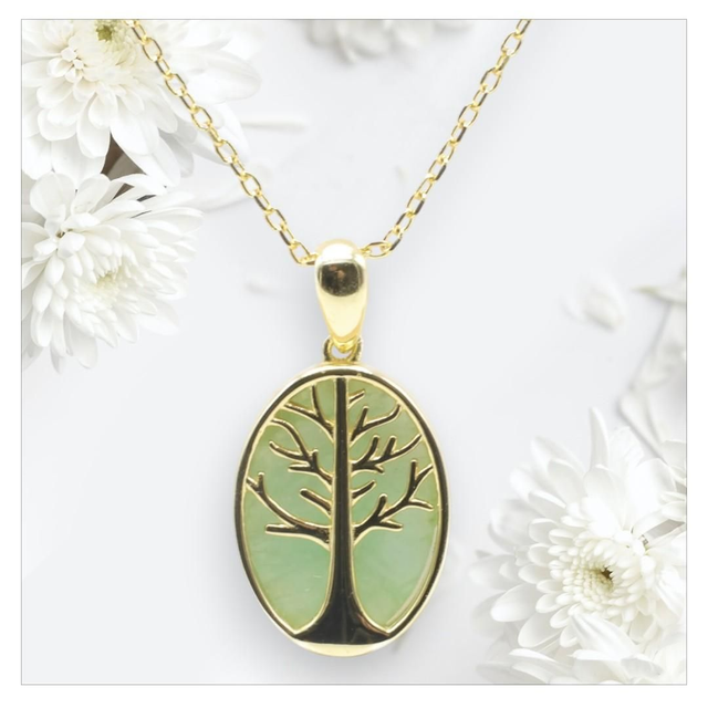 "Jade" - Collier argent 925 arbre de vie 