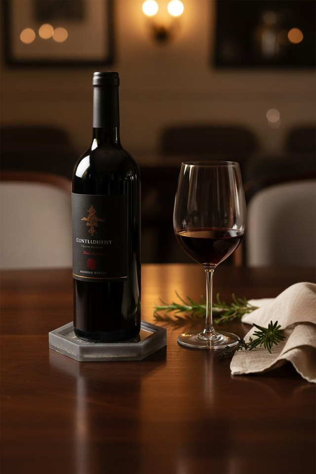 Ensemble dessous de bouteille et bouchon vin assorti - Collection argenté