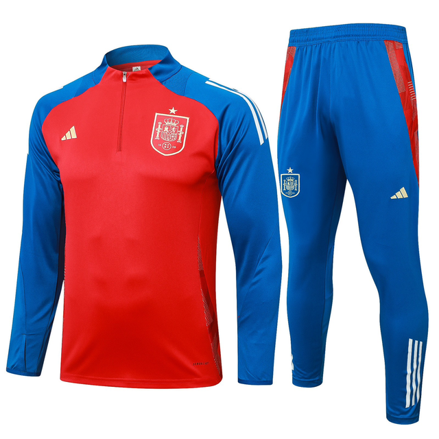 Conjunto rojo, pantalón de chandal y sudadera, selección española, 2024