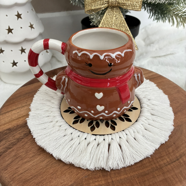 Sous-verre bohème en macramé 