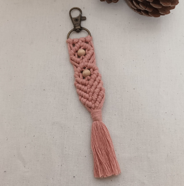Porte-clés perles et macramé