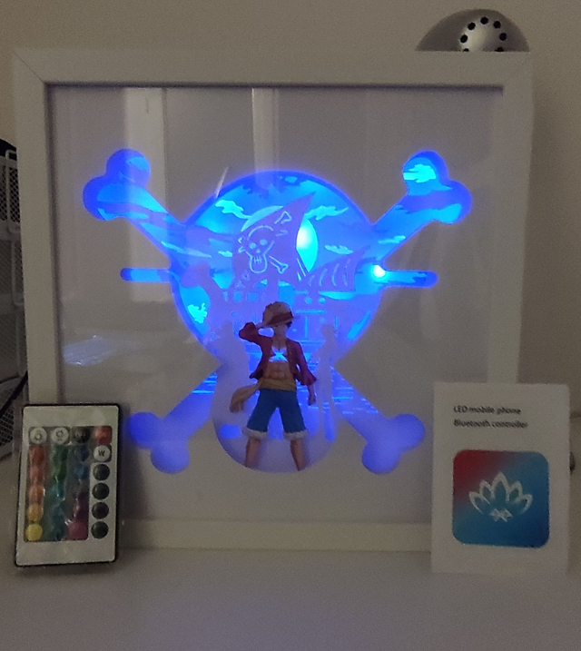 Lightbox inspirée de One Piece Luffy en couleur (Pièce rare, Modèle unique !)