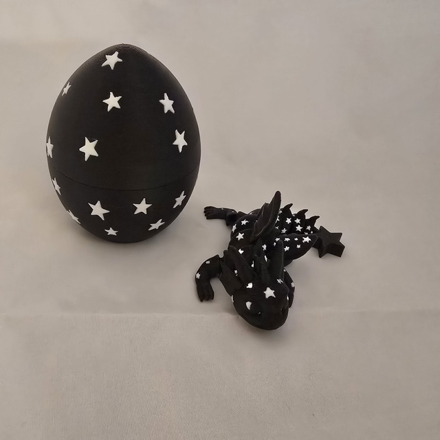 Œuf + Dragon étoiles noires
