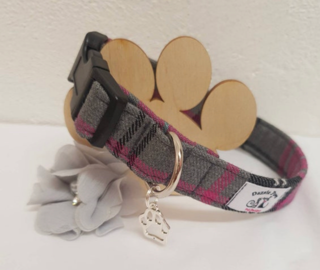 Deep Pink Tartan Collar