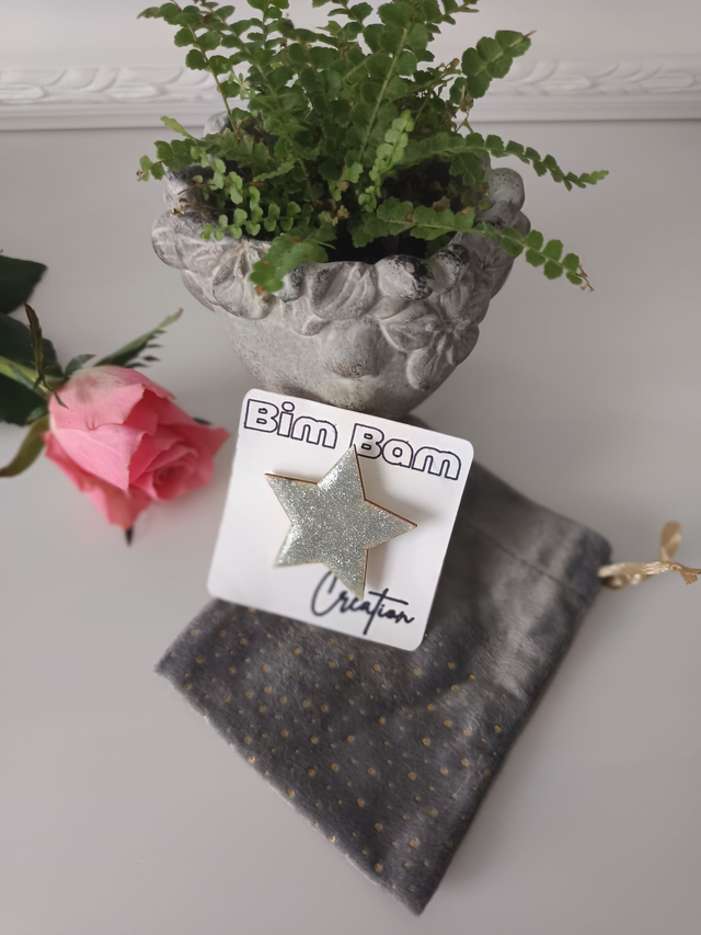 Broche &quot;Etoile moyenne&quot; - Argent