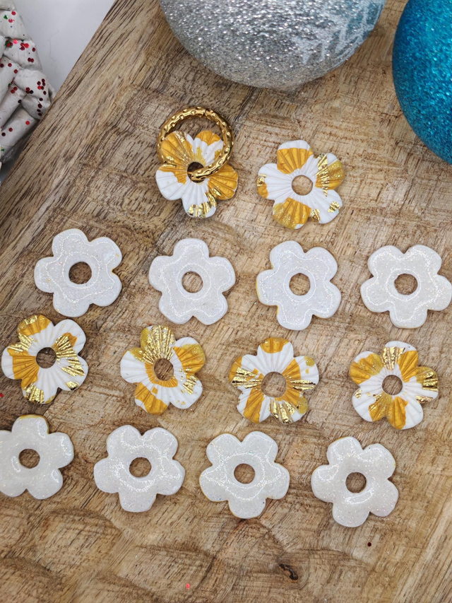 Choupettes Ilena réversibles blanc dorées