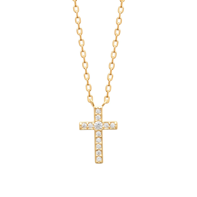 Collier croix zircons
