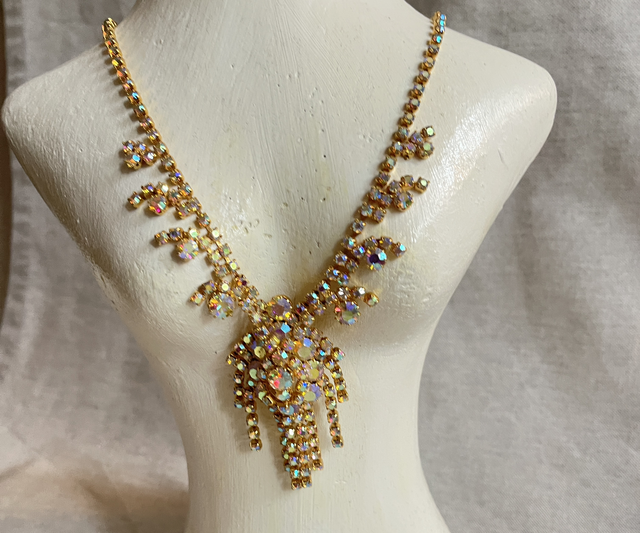 Kristall Collier geschliffen Böhmen