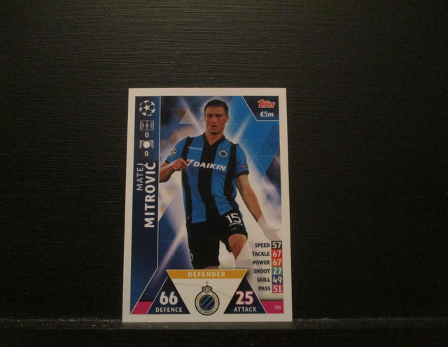 Matej Mitrovic - UEFA Champions League Match Attax 2018/19 Original Trading Card #332