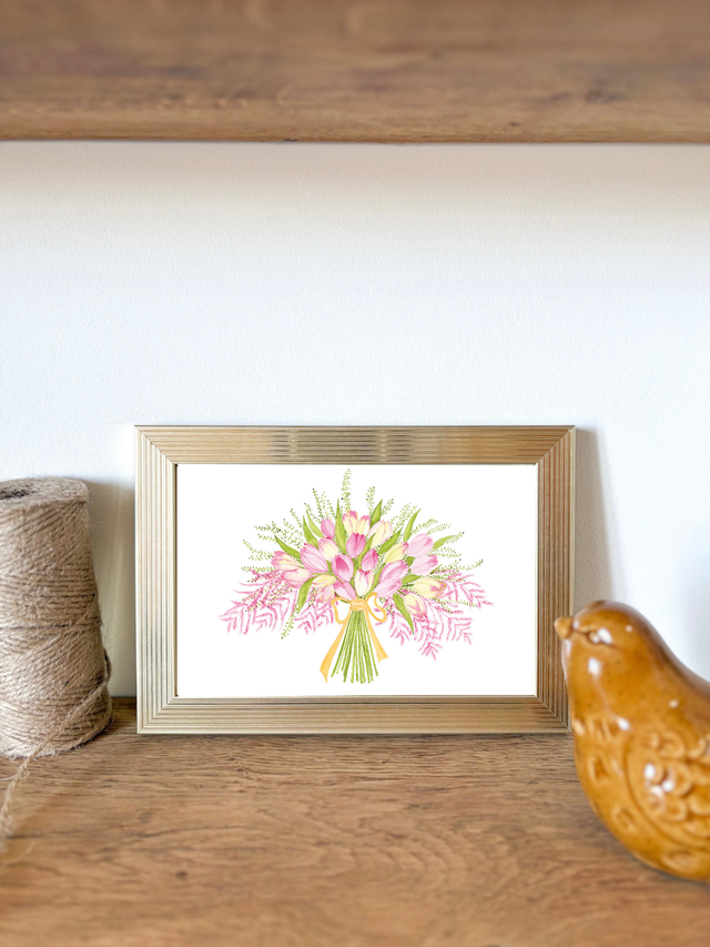 Illustration Bouquet Tendrement tulipes