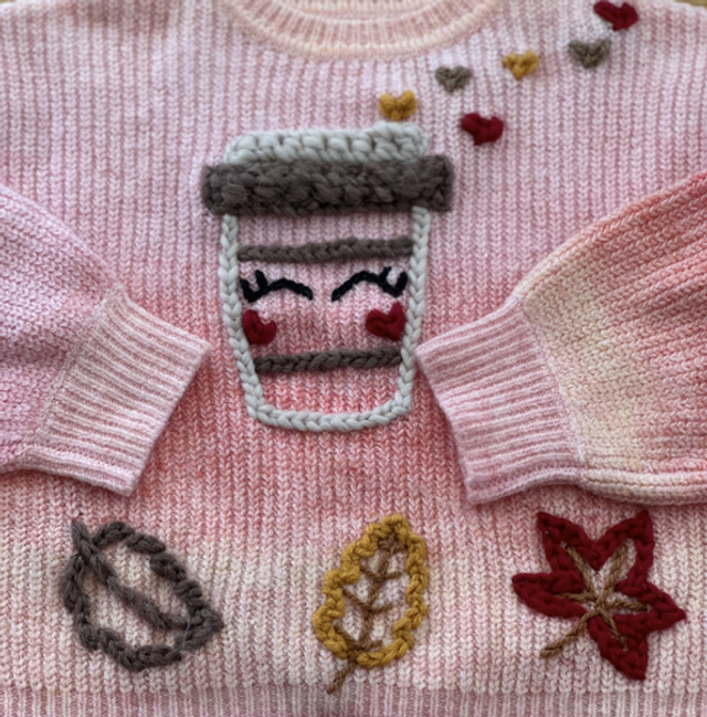 ‘latte’ Love Ombré Pink Jumper -age: 5-6 years