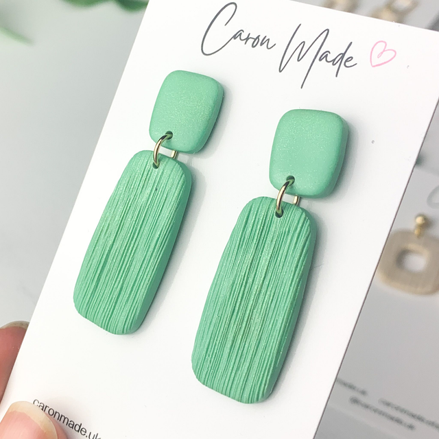Light green textured earrings