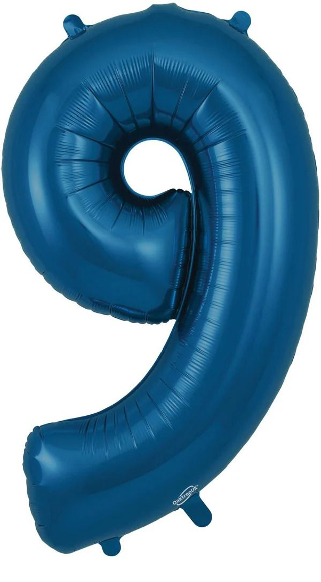 34" NAVY BLUE NUMBER 9 FOIL