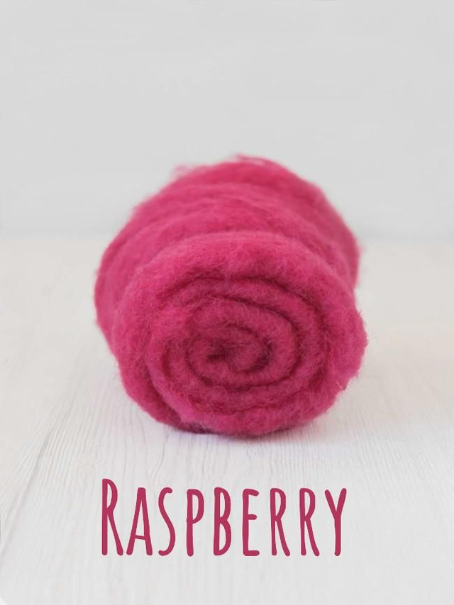 Carded wool for Needle Felting Maori DHG Carded Batt - Raspberry