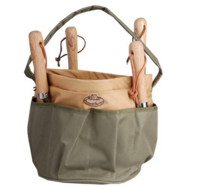 Round garden tool bag.