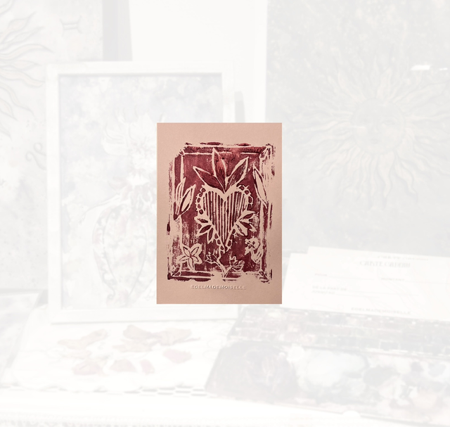 Linogravure cœur 