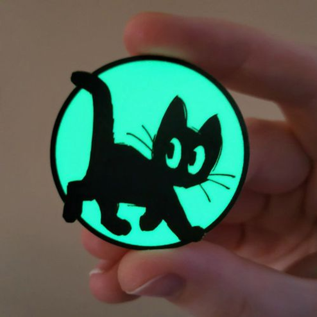 Cat glow in the dark sticker