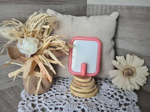 Grand crochet avec photos rectangle 5.5x6.8 cm Rose