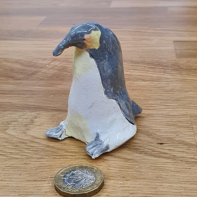 Emperor penguin sculpture 